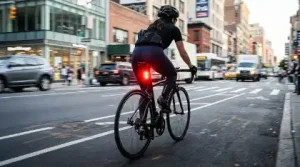 Urban cyclist riding